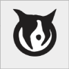 Stylized black flame logo with pointed tips